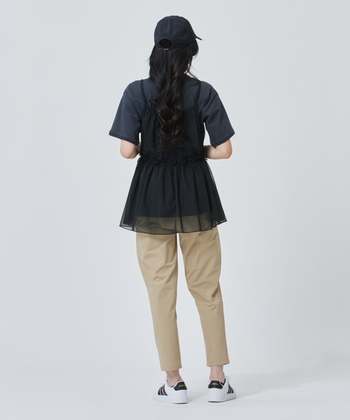 adidas(アディダス)の「【別注】アディダス adidas アルペン 2-in-1 キャミソール 半袖Tシャツ 限定コラボ(Tシャツ/カットソー・レディース・ブラック×グレー/グレー×ホワイト・S/M/L/XL)」の3枚目の写真