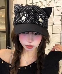 ViViDAY（ビビデー）の「猫耳ドット柄キャップ（キャップ）」
