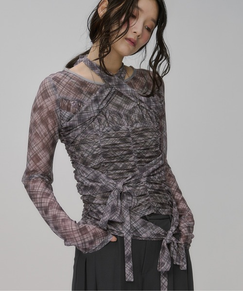 Топ с тюлем и лентой — фронтальный ribbon tulle top (жен.)