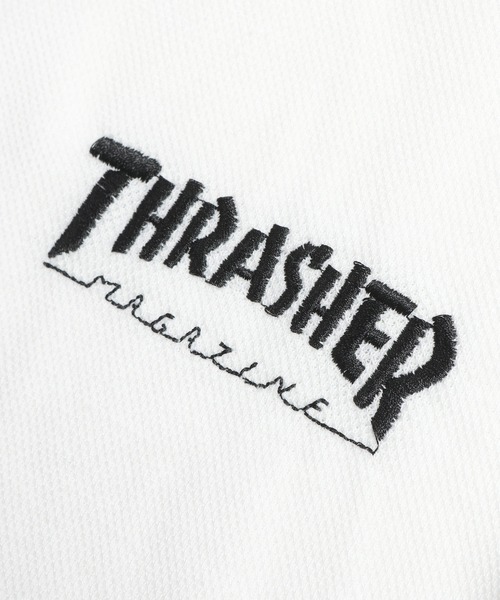 THRASHER(スラッシャー)の「THRASHER (スラッシャー) ポロシャツ 半袖 鹿の子 ライン ロゴ刺繍 シャツ TH25SU01R ユニセックス(ポロシャツ・メンズ・ブラック/ホワイト・M/L/LL)」の4枚目の写真