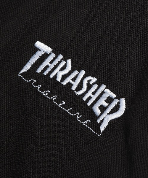 THRASHER(スラッシャー)の「THRASHER (スラッシャー) ポロシャツ 半袖 鹿の子 ライン ロゴ刺繍 シャツ TH25SU01R ユニセックス(ポロシャツ・メンズ・ブラック/ホワイト・M/L/LL)」の5枚目の写真