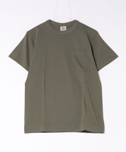 TONE SELECT WEAR（トーンセレクトウェア）の「CROSS&STITCH(クロスアンドステッチ)オープンエンド マックスウェイト バインダーネック ポケットTシャツ　6.2oz メンズ 半袖Tシャツ (OE1119)（Tシャツ/カットソー・メンズ・アーミー/ブラック/スミクロ/アイボリー/ネイビー/ブルー/ヘザーグレー/ホワイト・MEDIUM/X-LARGE/LARGE/SMALL）」の6枚目の写真