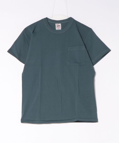 TONE SELECT WEAR（トーンセレクトウェア）の「CROSS&STITCH(クロスアンドステッチ)オープンエンド マックスウェイト バインダーネック ポケットTシャツ　6.2oz メンズ 半袖Tシャツ (OE1119)（Tシャツ/カットソー・メンズ・アーミー/ブラック/スミクロ/アイボリー/ネイビー/ブルー/ヘザーグレー/ホワイト・MEDIUM/X-LARGE/LARGE/SMALL）」の8枚目の写真