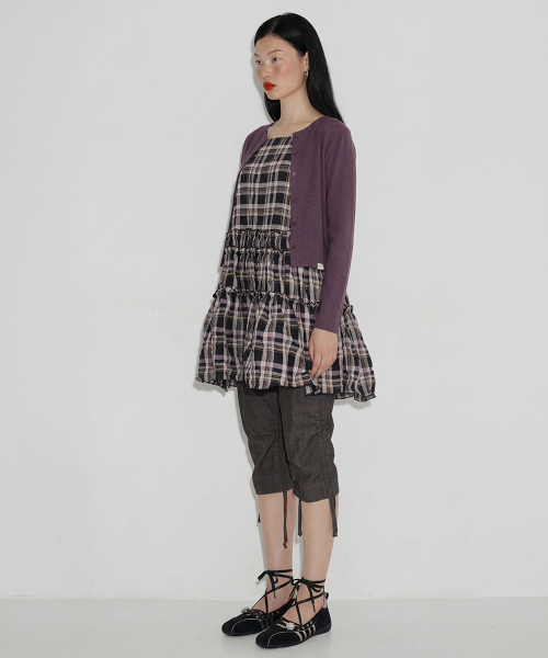 SETSETSET(セットセットセット)の「ティアードラッフルチェックワンピースブラック(ワンピース・レディース・その他・ONE)」の4枚目の写真