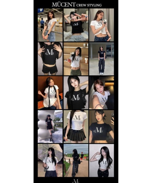 MUCENT(ムセント)の「A'GEM/9 × .kom 『MUCENT/ムセント』MAIN SYMBOL SIGNATURE LOGO HALF TEE/メインシンボルシグニチャーロゴ半袖Tシャツ(Tシャツ/カットソー・レディース・ホワイト/ブラック・S)」の10枚目の写真