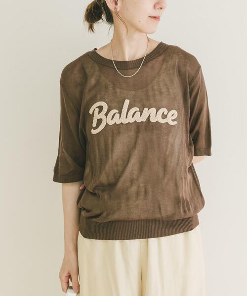 ITEMS URBANRESEARCH(アイテムズ アーバンリサーチ)の「シアーハンソデロゴニット(ニット/セーター・レディース・ブラウン/イエロー/オフホワイト・FREE)」の2枚目の写真