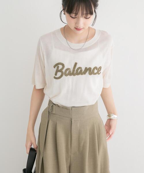 ITEMS URBANRESEARCH(アイテムズ アーバンリサーチ)の「シアーハンソデロゴニット(ニット/セーター・レディース・ブラウン/イエロー/オフホワイト・FREE)」の1枚目の写真