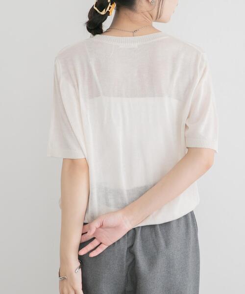 ITEMS URBANRESEARCH(アイテムズ アーバンリサーチ)の「シアーハンソデロゴニット(ニット/セーター・レディース・ブラウン/イエロー/オフホワイト・FREE)」の7枚目の写真