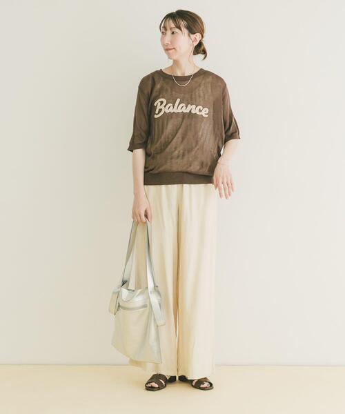 ITEMS URBANRESEARCH(アイテムズ アーバンリサーチ)の「シアーハンソデロゴニット(ニット/セーター・レディース・ブラウン/イエロー/オフホワイト・FREE)」の8枚目の写真