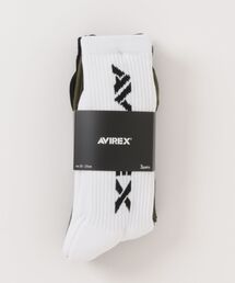 AVIREX（アヴィレックス）の「AVILEX / AX Standard Logo Jacquard 3P Socks / 81642200（ソックス/靴下）」