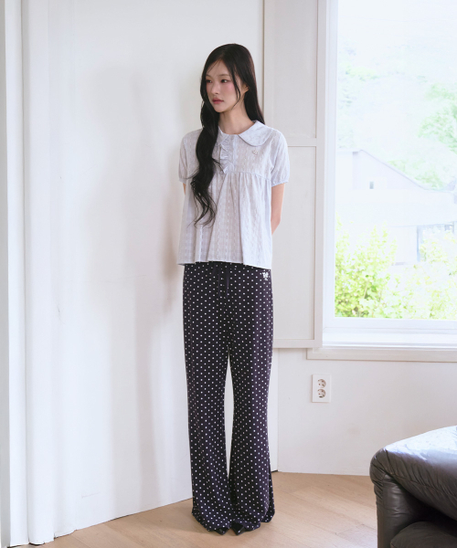 THE GREEN LAB（ザグリーンラボ）の「ソフトデイリードットブーツカットパンツ [ネイビー]（その他パンツ・レディース・その他・FREE）」の12枚目の写真
