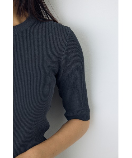 AZUL by moussy(アズールバイマウジー)の「【身長別着用画像あり】シアーリブ5分袖カーディガン 春服 夏服 秋服 シアートップス 冷房対策(カーディガン/ボレロ・レディース・ライトブラック/レッド/オフホワイト/杢グレー・SMALL/MEDIUM)」の21枚目の写真