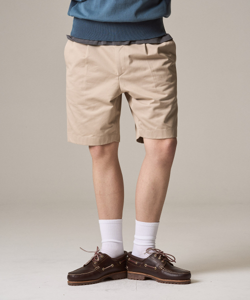 RISE&BELOW（ライズアンドビロー）の「アセンティックスーピマプリーツハーフショーツKHAKI（その他パンツ・メンズ・その他・30/32/34/36）」の2枚目の写真