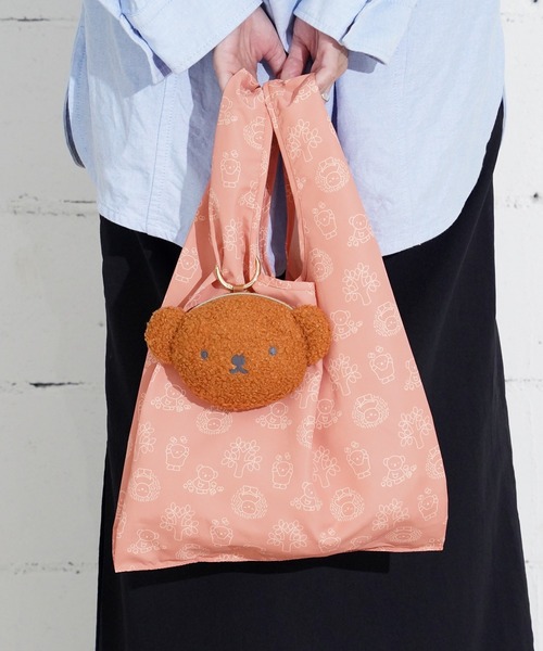Dick Bruna(ディックブルーナ)の「"11"≪Dick Bruna≫miffy フェイス ダイカット ポーチ付き エコバッグ(エコバッグ/サブバッグ・レディース・ライトピンク/オフホワイト/ブラウン・ONE SIZE)」の1枚目の写真