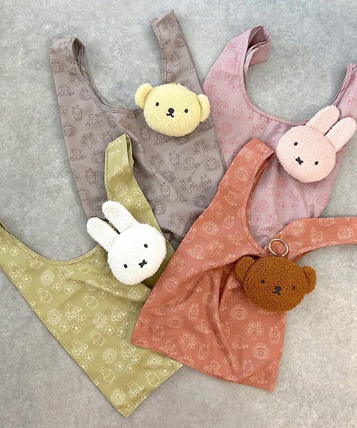 Dick Bruna(ディックブルーナ)の「"11"≪Dick Bruna≫miffy フェイス ダイカット ポーチ付き エコバッグ(エコバッグ/サブバッグ・レディース・ライトピンク/オフホワイト/ブラウン・ONE SIZE)」の6枚目の写真
