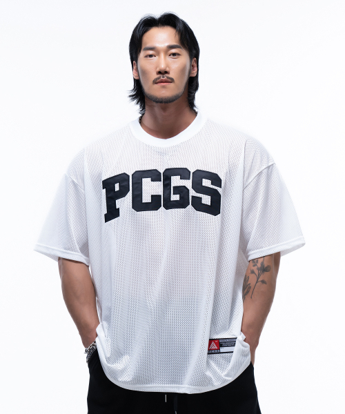 PHYSICAL GARMENTS（フィジカルガーメンツ）の「P2436 PCGS メッシュジャイアント半袖 [3 COLOR]（Tシャツ/カットソー・メンズ・ブラック/ホワイト/パープル・LARGE/XX-LARGE）」の4枚目の写真