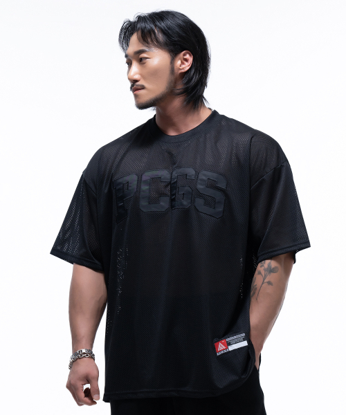 PHYSICAL GARMENTS（フィジカルガーメンツ）の「P2436 PCGS メッシュジャイアント半袖 [3 COLOR]（Tシャツ/カットソー・メンズ・ブラック/ホワイト/パープル・LARGE/XX-LARGE）」の5枚目の写真