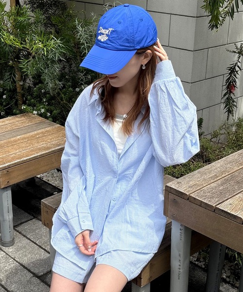ISOOK(アイスー)の「【ISOOK / アイスー】ストライプシャツセットアップ / ワッシャー ストライプパンツ ショートパンツ 上下セット 夏 カジュアル ZOZOTOWN限定(セットアップ・レディース・ブルー/ネイビー/ピンク/ライトブルー・FREE)」の15枚目の写真