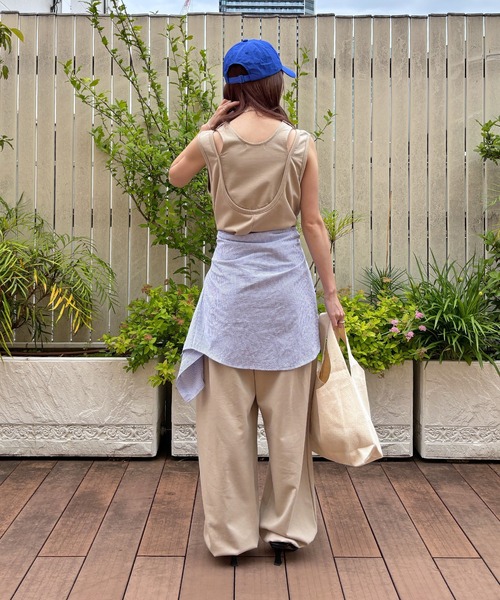 ISOOK(アイスー)の「【ISOOK / アイスー】ストライプシャツセットアップ / ワッシャー ストライプパンツ ショートパンツ 上下セット 夏 カジュアル ZOZOTOWN限定(セットアップ・レディース・ブルー/ネイビー/ピンク/ライトブルー・FREE)」の9枚目の写真