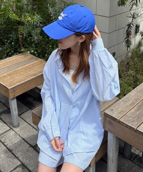 ISOOK(アイスー)の「【ISOOK / アイスー】ストライプシャツセットアップ / ワッシャー ストライプパンツ ショートパンツ 上下セット 夏 カジュアル ZOZOTOWN限定(セットアップ・レディース・ブルー/ネイビー/ピンク/ライトブルー・FREE)」の11枚目の写真