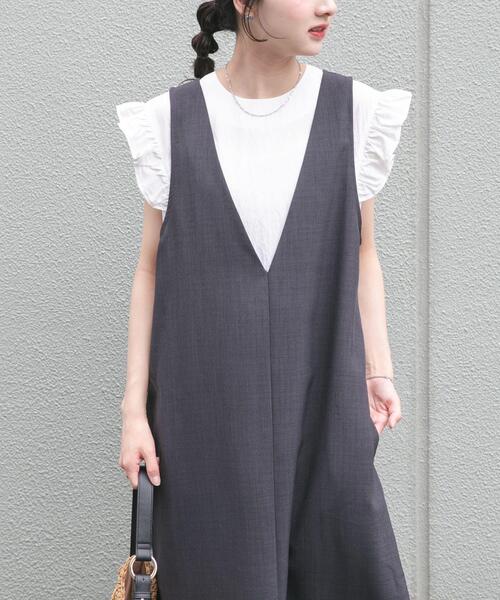 ITEMS URBANRESEARCH(アイテムズ アーバンリサーチ)の「フリルスリーブブラウス(シャツ/ブラウス・レディース・ホワイト/ブラック/ライトベージュ・FREE)」の1枚目の写真