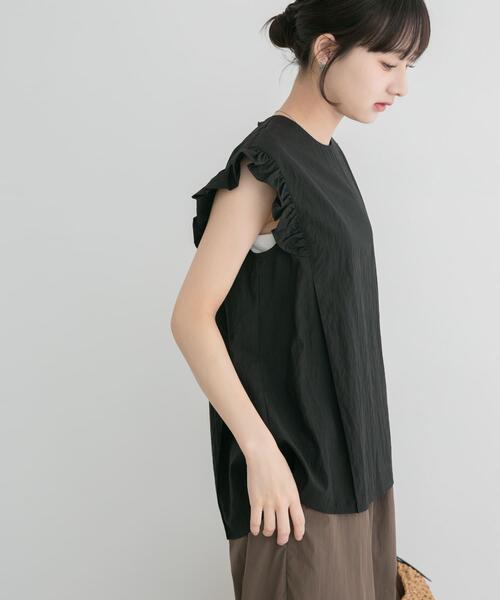 ITEMS URBANRESEARCH(アイテムズ アーバンリサーチ)の「フリルスリーブブラウス(シャツ/ブラウス・レディース・ホワイト/ブラック/ライトベージュ・FREE)」の7枚目の写真