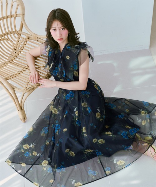 WILLSELECTION（ウィルセレクション）の「フラワーメッシュラッフルブラウス（シャツ/ブラウス・レディース・ネイビー/ピンク/ホワイト/サックスブルー・FREE）」の18枚目の写真