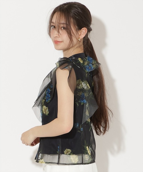 WILLSELECTION（ウィルセレクション）の「フラワーメッシュラッフルブラウス（シャツ/ブラウス・レディース・ネイビー/ピンク/ホワイト/サックスブルー・FREE）」の20枚目の写真