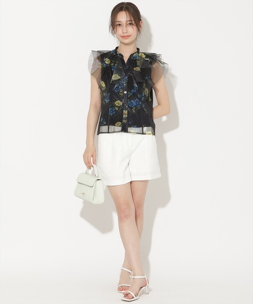 WILLSELECTION（ウィルセレクション）の「フラワーメッシュラッフルブラウス（シャツ/ブラウス・レディース・ネイビー/ピンク/ホワイト/サックスブルー・FREE）」の22枚目の写真