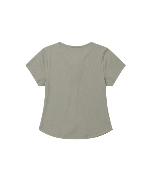 SECONDMONO（セカンドモノローグ）の「Lace-Up Rib Slim Tee [DTBEIGE]_SEWTS035DTBEIGE（Tシャツ/カットソー・レディース・その他・F）」の2枚目の写真