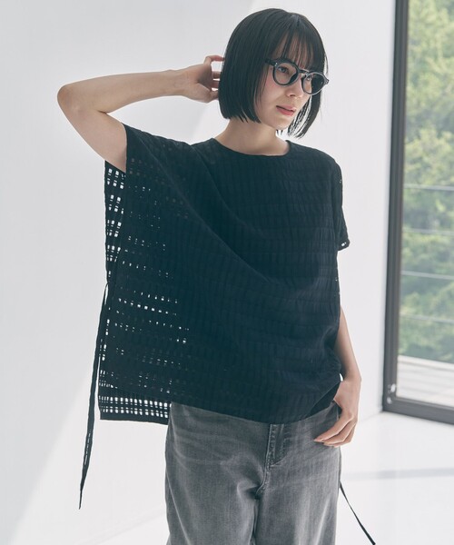 UNFILO(アンフィーロ)の「シアー レイヤード Tシャツ(Tシャツ/カットソー・レディース・スカイブルー系/ホワイト系/ダークブラウン系/ブラック系1・SMALL/MEDIUM)」の8枚目の写真