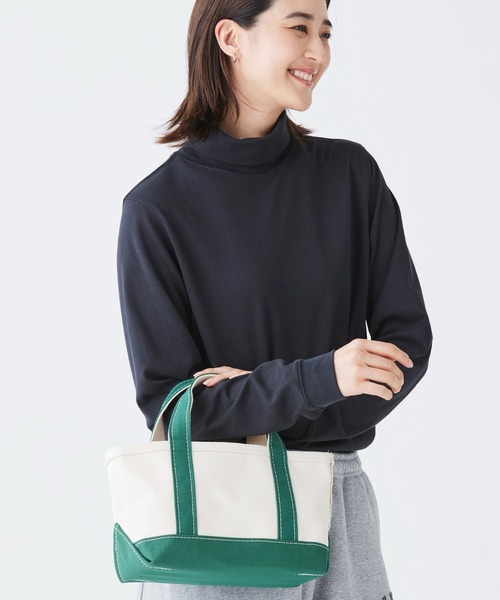 L.L.Bean(エルエルビーン)の「ボート・アンド・トート、ミニ(トートバッグ・レディース・ネイビー/アイボリー/グリーン・REGULAR)」の14枚目の写真