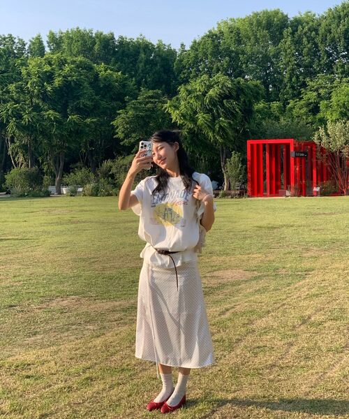 ARI(アリ)の「TINY DOT SLIT SKIRT / RED(スカート・レディース・レッド・SMALL/MEDIUM)」の7枚目の写真