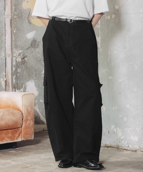 ROCHEM（ローシェン）の「カーブシルエットコットンカーゴパンツ（カーゴパンツ・メンズ・カーキ/ベージュ/ブラック・M/S/XS/L）」の4枚目の写真