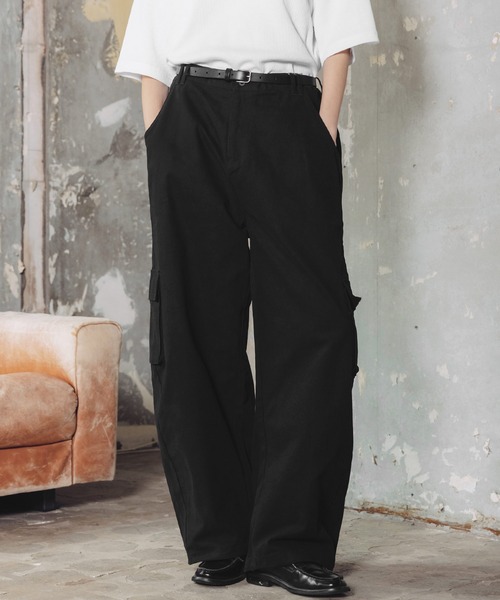 ROCHEM（ローシェン）の「カーブシルエットコットンカーゴパンツ（カーゴパンツ・メンズ・カーキ/ベージュ/ブラック・M/S/XS/L）」の8枚目の写真