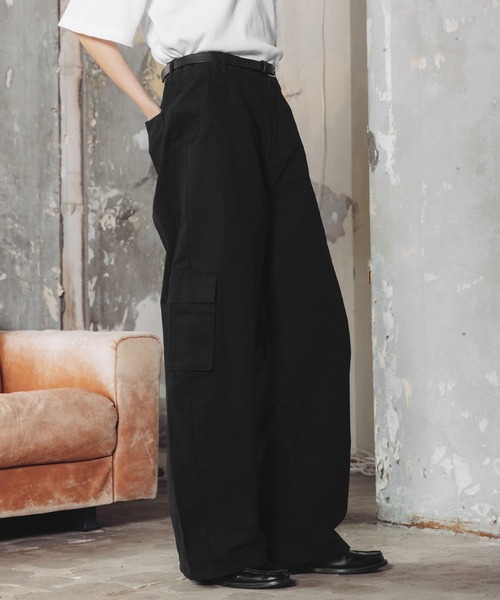 ROCHEM（ローシェン）の「カーブシルエットコットンカーゴパンツ（カーゴパンツ・メンズ・カーキ/ベージュ/ブラック・M/S/XS/L）」の5枚目の写真