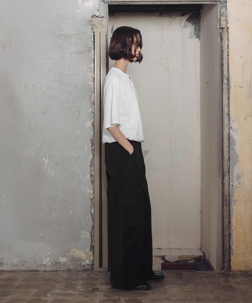 ROCHEM（ローシェン）の「カーブシルエットコットンカーゴパンツ（カーゴパンツ・メンズ・カーキ/ベージュ/ブラック・M/S/XS/L）」の11枚目の写真