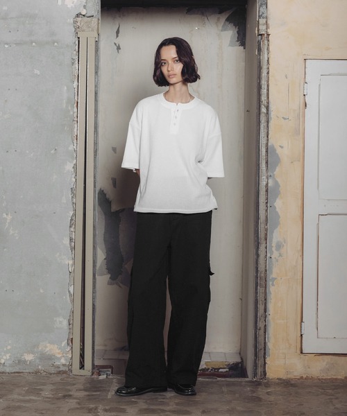 ROCHEM（ローシェン）の「カーブシルエットコットンカーゴパンツ（カーゴパンツ・メンズ・カーキ/ベージュ/ブラック・M/S/XS/L）」の14枚目の写真