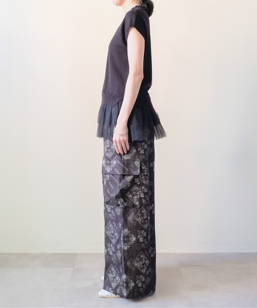 DOLLUPOOPS(ドールアップウップス)の「Tulle Frill Docking Ribbed Knit Top(チュールフリルドッキングトップス)(ニット/セーター・レディース・オフホワイト/ブラック・FREE)」の20枚目の写真
