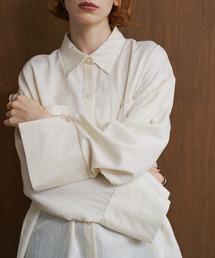 ワイドカフスサテンシャツ