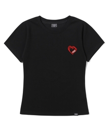 PEID（ペイド）の「PD スモールハート スリムフィット 半袖Tシャツ ブラック（Tシャツ/カットソー）」