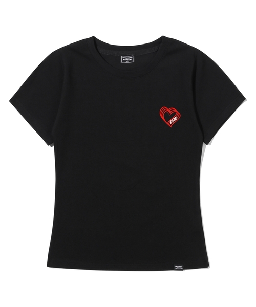 PEID(ペイド)の「PD スモールハート スリムフィット 半袖Tシャツ ブラック(Tシャツ/カットソー・レディース・ブラック・1/2/3)」の1枚目の写真