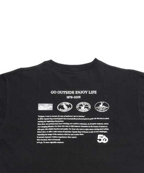 CAPTAIN STAG(キャプテンスタッグ)の「50th CAPTAIN STAG T-Shirt(歴代ロゴ)(Tシャツ/カットソー・メンズ・ブラック/ホワイト・X-LARGE/LARGE/MEDIUM/SMALL)」の6枚目の写真