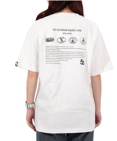 CAPTAIN STAG(キャプテンスタッグ)の「50th CAPTAIN STAG T-Shirt(歴代ロゴ)(Tシャツ/カットソー・メンズ・ブラック/ホワイト・X-LARGE/LARGE/MEDIUM/SMALL)」の15枚目の写真