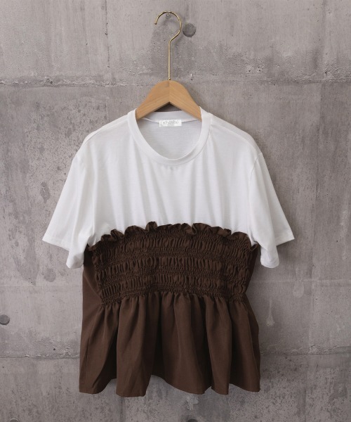 Miniministore(ミニミニストア)の「シャーリングドッキング半袖プルオーバー夏(Tシャツ/カットソー・レディース・ブラック/ブラウン・FREE)」の19枚目の写真