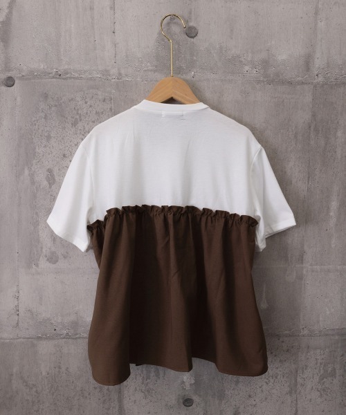 Miniministore(ミニミニストア)の「シャーリングドッキング半袖プルオーバー夏(Tシャツ/カットソー・レディース・ブラック/ブラウン・FREE)」の20枚目の写真
