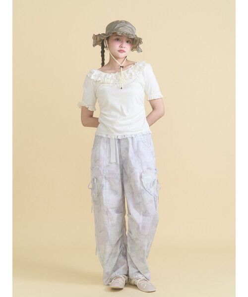 merry jenny(メリージェニー)の「frill nylon hat(ハット・レディース・オフホワイト/カーキ/ブラック・FREE)」の5枚目の写真