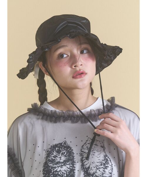merry jenny(メリージェニー)の「frill nylon hat(ハット・レディース・オフホワイト/カーキ/ブラック・FREE)」の7枚目の写真