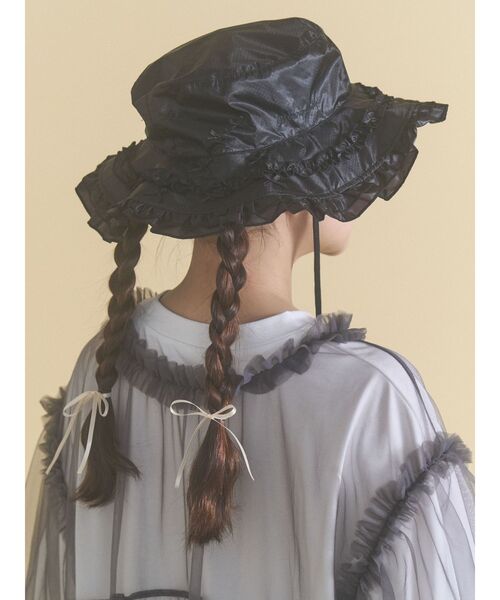 merry jenny(メリージェニー)の「frill nylon hat(ハット・レディース・オフホワイト/カーキ/ブラック・FREE)」の8枚目の写真