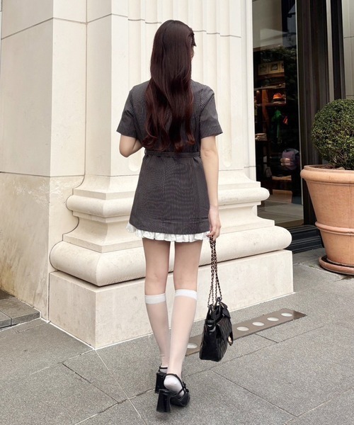one after another NICE CLAUP(ワンアフターアナザーナイスクラップ)の「【ohana企画】ジャケットミニワンピース(ワンピース・レディース・ブラック/グレー系その他/アイボリー・FREE)」の16枚目の写真